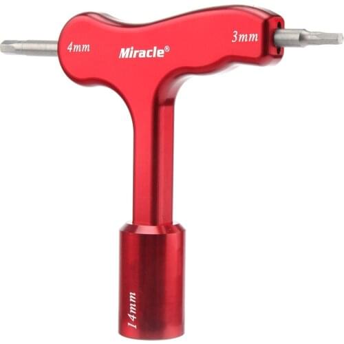 Miracle Aluminum Alloy Wrench 14mm For CM6 Spark Plug 3mm/4mm Brown/ Blue/ Red For EME DLE Gas Engine