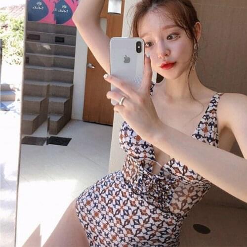 Colaless Monokini One Piece Swimsuit Women One-Piece Retro Female Cover Big Breasts Sexy Korea Spandex Solid Swim Suit