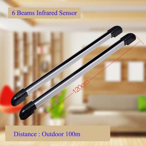 Gate Door window Active waterproof Infrared beam Sensor fence outdoor IR barrier detector alarm 6 beams 100m home safety