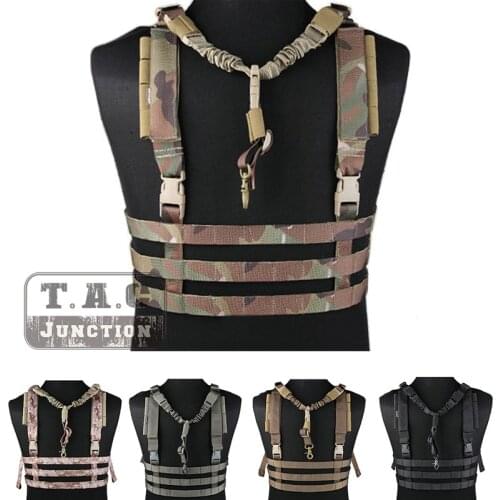 Emerson Tactical Chest Rig with QD Bungee Sling Emersongear Adjustable Webbing Simple MOLLE Chest Rig Vest For Shooting Hunting