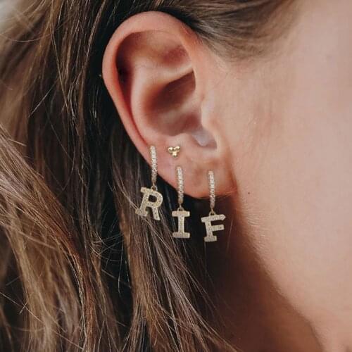 GorGor Clip Earrings Women 925 Sterling 26 English Letters Single Minimalist Statement Creative Anniversary Jewelry 60203527632