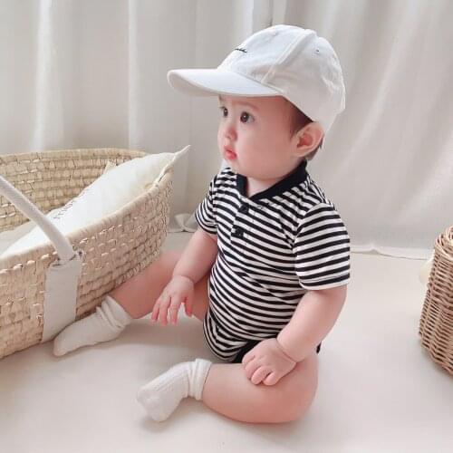 Baby Summer Clothing Newborn Infant Baby Boy Girl Striped Rompers Short Sleeve Baby Boy Outfits Jumpsuit Baby Boy Summer Clothes