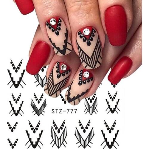 50% Hot Sale Nail Sticker Black Lines Long-lasting Simple Style Girl�s Fashion Sticker For DIY