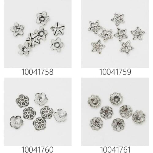 Lotslots of 50pcs vintage beads cap,filigree beads cap,flower spacer metal beads,antique silver-100417-3