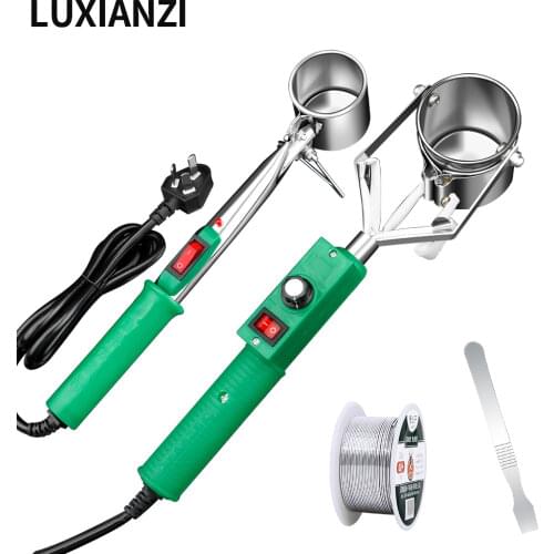 LUXIANZI Portable Handheld Solder Pot Tin with Switch 300-500W Adjustable Desoldering Bath Repair Tool Tin Melting Furnace