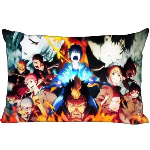 Anime Blue Exorcist Pillow Cover Bedroom Home Office Decorative Pillowcase Rectangle Zipper Pillow Cases Satin Fabric 10-10