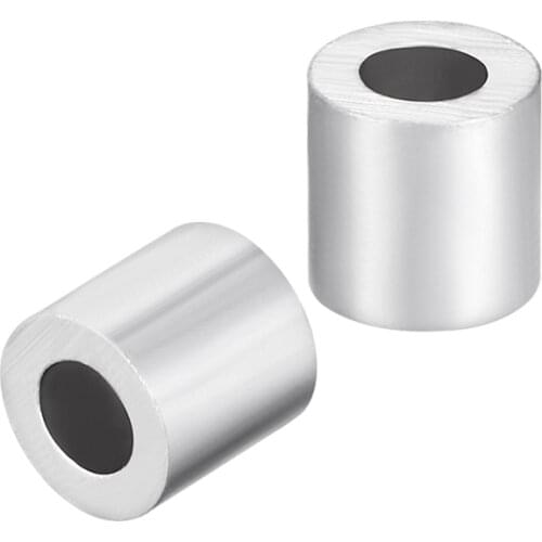 Uxcell 30Pcs M3 Aluminum Sleeve Single Tube Crimp 3mm(1/8 In) Steel Wire Rope Button Stop Clips Cable Ferrules Tool Parts