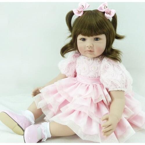 Silicone vinyl Reborn Baby Dolls Realistic Girl Princess 24 inch Baby Dolls Alive Reborns Toddler bebe Toy reborn For kids Gift