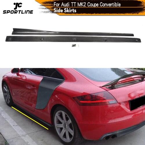 Carbon Fiber / FRP Car Side Skirts Extension Lip for Audi TT MK2 8J Convertible Coupe 2-Door 2008 - 2011