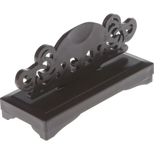 Vintage Art Chinese Style Folding Fan Stand Display Base Holder Home Office Table Decor