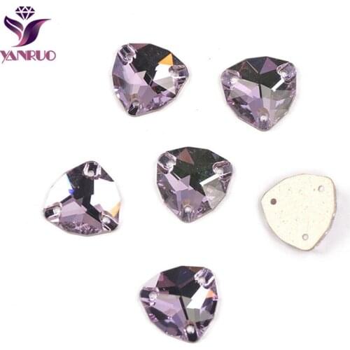 YANRUO 3272 Trilliant Violet Rhinestones Purple Stones Sewing Crystals Sewn Wedding Clothing Art Crafts