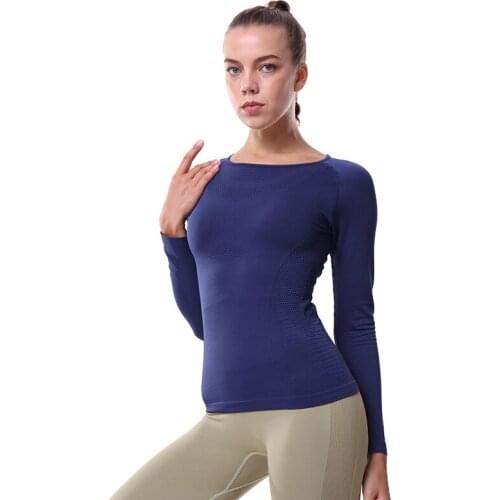 Women Athletic Sport Shirts Slim Fit Long Sleeved Fitness Coat Yoga Crop Tops With Thumb Holes Gym Jacket Workout Sweatshirts