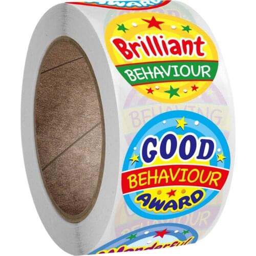 100-500pcs Reward Sticker Encouragement Sticker Roll for Kids Cute Motivational Stickers for Students Teachers Supply Stationery