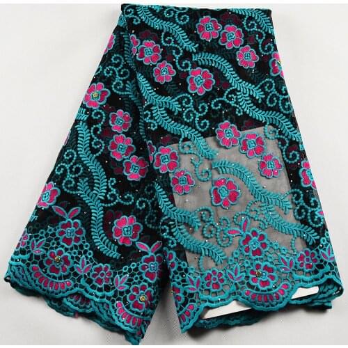 2021 French lace Embroidery lace African peach cord lace 2.5 yard Swiss green switzerl and Nigerian lace fabrics high quality