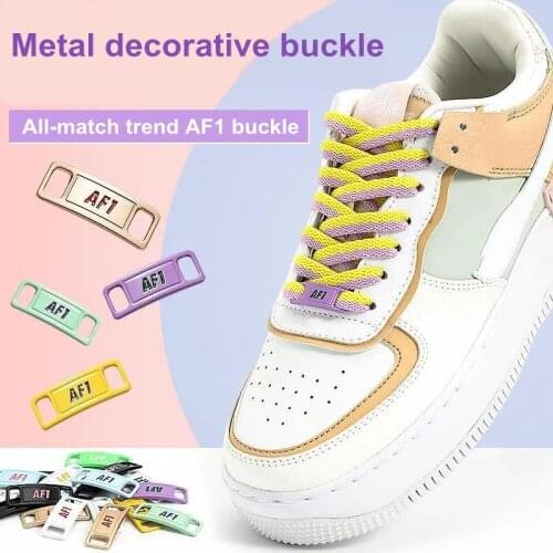 2021 New Color Matching AF1 Shoelaces Buckle Shoe Decorations Sneaker Kits Metal Lace Buckle Sports Metal Kits Shoe Accessories