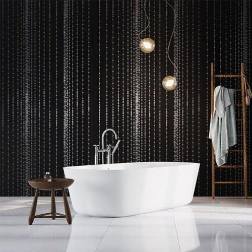 3D Black Bead Curtain Non-woven Striped Wallpaper Light Luxury Living Room Bedroom Sofa TV Background Wall Nordic Wallpaper Roll