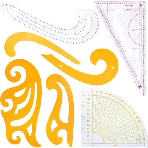 Nonvor 7Pcs Fashion Design Rulers with Good Elasticity-Dressmaking Supplies for Making Patterns Clothing Designing