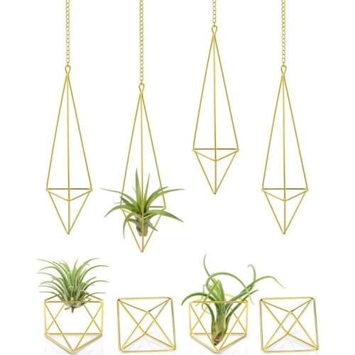 8 Pack Air Plant Holder Metal Himmeli Decor Modern Geometric Planter, Airplants Rack Tillandsia Hanger, Air Fern Stand