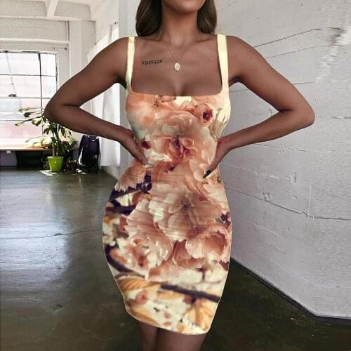 Giyu Brand Flowers Dresses Women Leaf Sundress Tree Ladies Dresses Landscape Bodycon Dress Womens Clothing Plus Size Short Beach