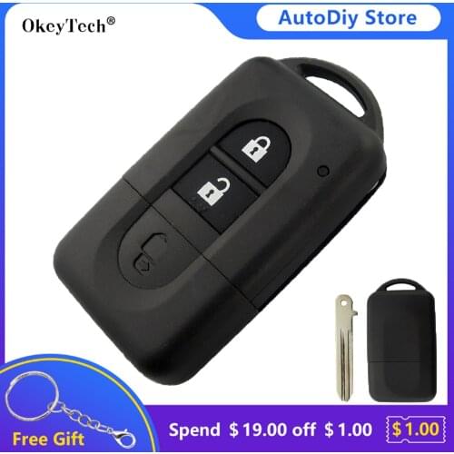 Okeytech Remote key Shell For NISSAN QASHQAI X-TRAIL MICRA NOTE PATHFINDER Uncut Blade For Nissan Key Fob Case Replacement