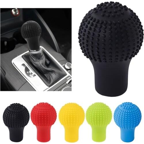 AUTO Shift Knob Cover Universal Car Silicone Gear Head Gear Shift Round Bump Nonslip Shifter Collars Handbrake Grip Case#291098