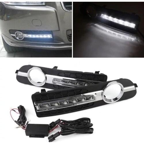 2 pcs car styling for Volvo S80 2009 - 2013 LED Day light DRL Daytime driving Running Lights Daylight cover yellow turn signal