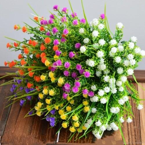 Babys breath artificial flowers plastic fake indoor plants flowers gypsophila hanging shrubs outside wedding decoration outdoor