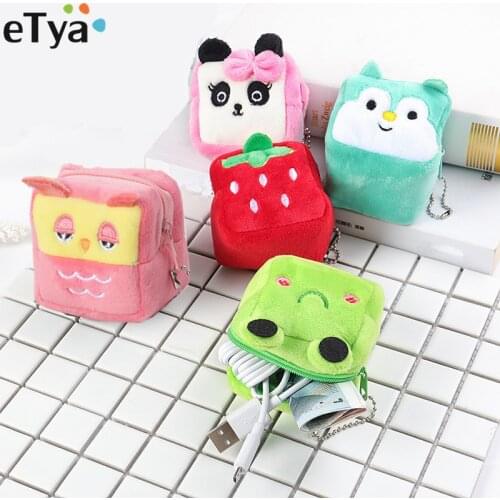 Cute Small Coin Wallet Mini Coin Purse Bag Cute Plush Women Coin Money Earphone Holder Wallet Pouch Pocket Kids Gift
