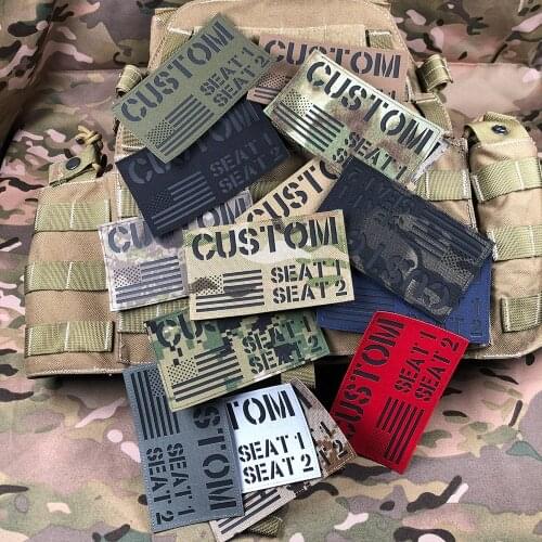 Laser Cut IR IFF Infrared Reflection Patch 15cm Custom Logo Flag Name Tapes Black Letters Morale Tactics Military Airsoft