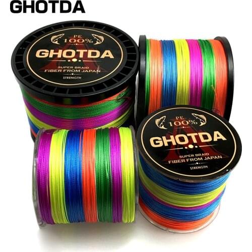 GHOTDA 9 Strands 8 Strands 4 Strands 1000M 500M 300M PE Braided Fishing Line Fishing Weave Super Strong Multicolor Color