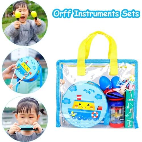 Orff 8PCS Childrens Musical Instrument Set Childrens Educational Toys Environmental Protection Plastic Music Enlightenment