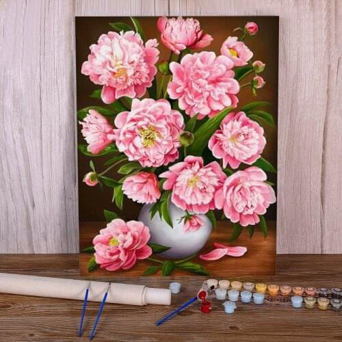 Flowers Paint By Numbers Kit Oil Paints 50*70 Canvas Painting Home Decoration For Children Wall Art Handiwork
