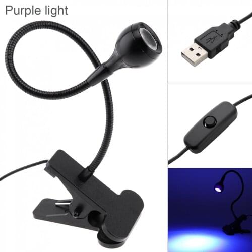 Purple Light Table Lamp Flexible Clip Holder Eye Protection Desk Lamp Bedroom Living Room Decoration Lamp for Study / Reading