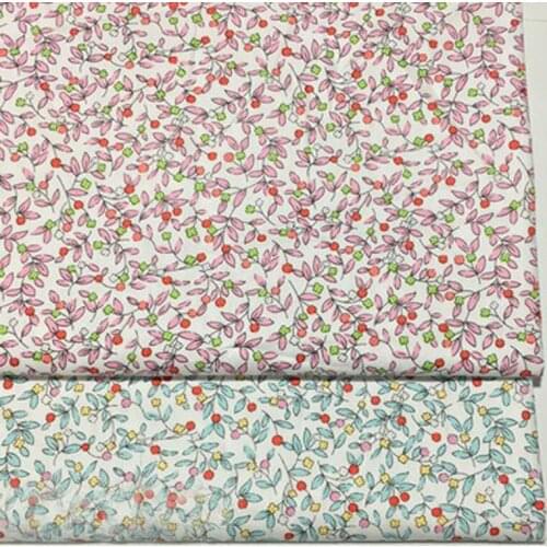 Brand New Design Pink Blue Leaf Fabric Floral Fabric For DIY Sewing Clothing Bedding Quilting 50x160cm