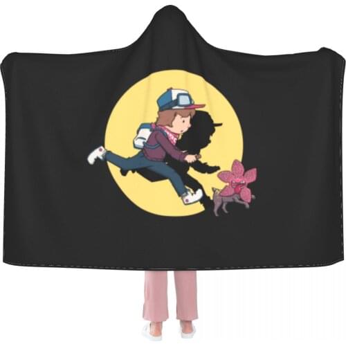 Stranger Things Hooded Blanket Adult colorful child Sherpa Wearable Blanket Microfiber Bedding