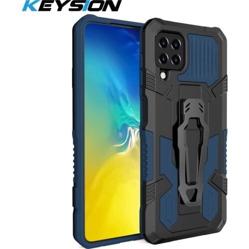 KEYSION Shockproof Case for Samsung A22 4G A03S A20S A01 Core A21 Silicone Stand Phone Back Cover for Galaxy S20 FE M02 A01 Core