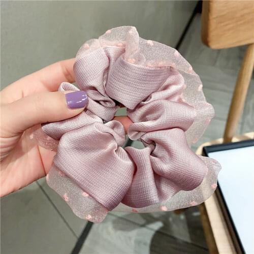 Sweet Fashion Oversized Scrunchies Solid Color Elastic Hair Rubber Bands Large Summer Girls Hair Ring Hair Accessories For Women