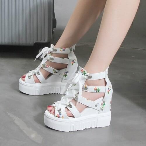 Wedges Shoes For Women Sandals Ladies Sandals High Heels Summer Shoes 2019 Chaussures Femme Platform Sandals white shoes