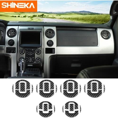 SHINEKA Carbon Fiber Interior Mouldings for Ford F150 2009-2014 Accessories Dash Cover Dashboard Decorative Trim for F150 2013