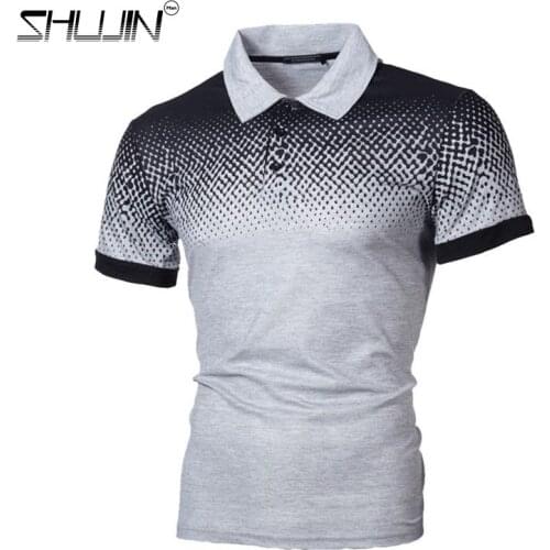 SHUJIN Short Sleeve Polos For Men