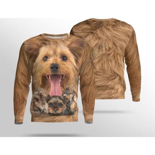 Funny Animal Yorkie 3d Printed Women For Men Sweater Sweatshirt Autumn Fashion Streetwear Pullover 01