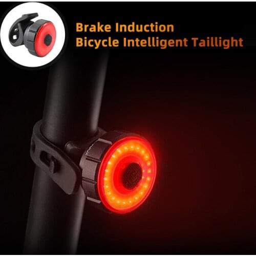 Bicycle Light Bike Brake Sensing Taillight 7 Flash Waterproof USB Charging Safety Warning Rear Light Cycling Bike Accessories