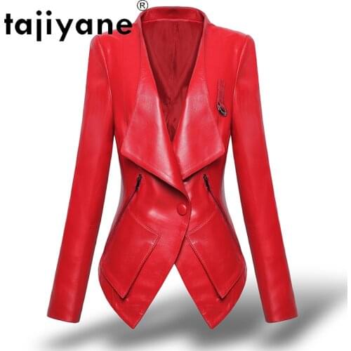 Made Jacket Womens of Genuine Leather 2021 Autumn Natural Sheepskin Jackets Female Coats Slim Mujer Chaqueta TN417