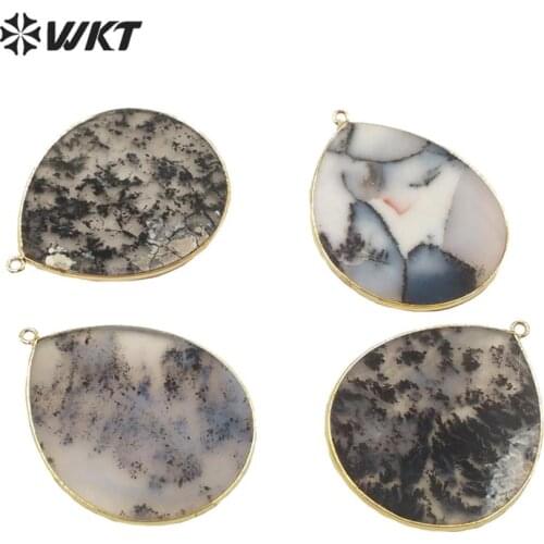 WT-P1550 Trendy Mixed Color Natural Stone Jewelry Accessories Water Drop Shape Stone Pendant For Women Necklace