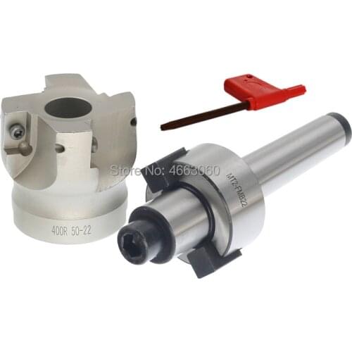 New 1set MT2 FMB22 Face Mill Shank+BAP400R 50 22 Face Mill Cutter 4 Flutes Endmill Right Angle Shoulder for APMT1604 Inserts