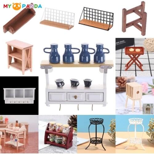 1Pc Miniature Storage Rack Cabinet Bathroom Liveroom Bedroom Kitchen Furniture Kits Home & Living For 1/12 Scale Dollhouse