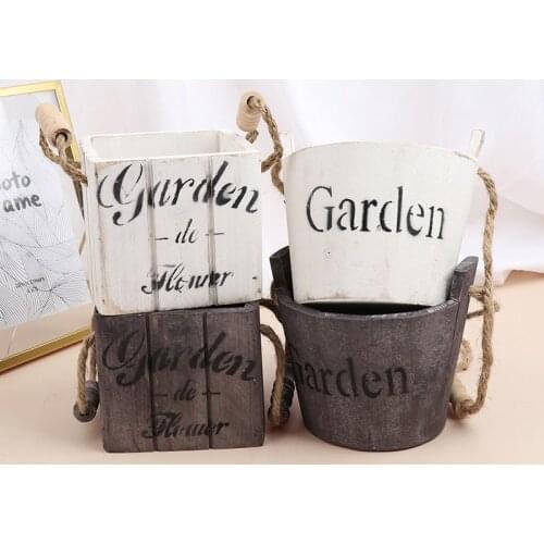 1PC Vintage Retro Wooden Barrel Planter Vintage Flower Pots, Rustic Plant Barrel