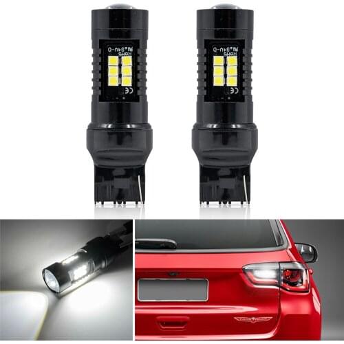 2Pcs Xenon White Canbus No error T20 W21W 7440 7443 LED Bulb For Jeep Compass 2017 2018 2019 LED Back Up Reverse Light
