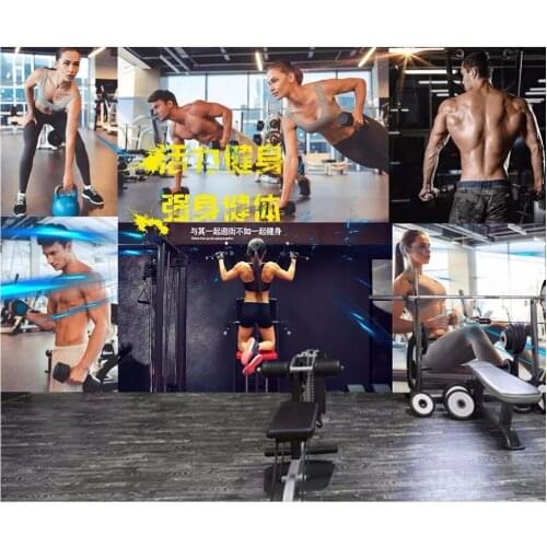 Custom photo 3d wall paper for living room National Fitness Sports sexy beauty gym 3d wall murals wallpaper for walls 3 d