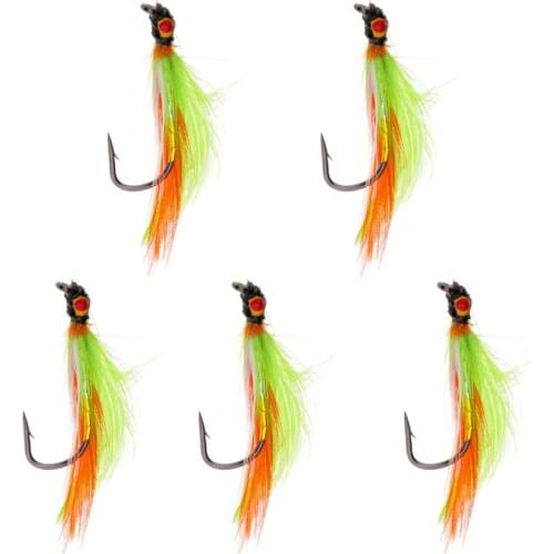 5pcs Fly Fishing Lure Streamer Artificial Bait Trout Fishing Hooks 4.3cm